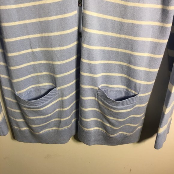Women's GAP Light Blue Stripped Cardigan Size XL - Picture 3 of 8